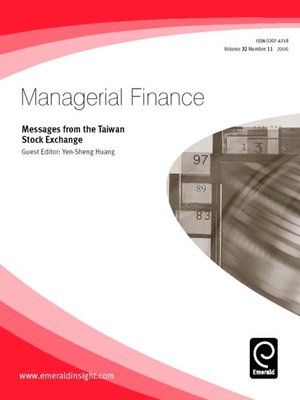 cover image of Managerial Finance, Volume 32, Issue 11